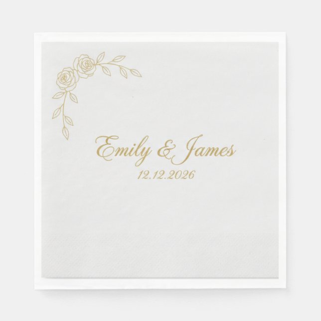 Personalisierte Hochzeitsservietten | Individuell  Serviette (Vorderseite)