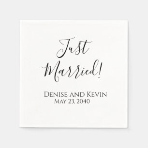 Personalisierte Hochzeitsservietten 'Just Married' Serviette