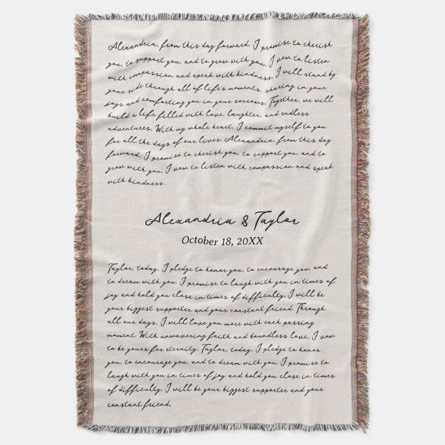 Personalisierte Hochzeitsstimmung zum Jahrestag Decke (Vorderseite Vertikal)