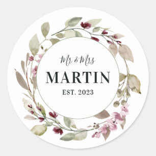 Personalisierte Hochzeitsticker Runder Aufkleber