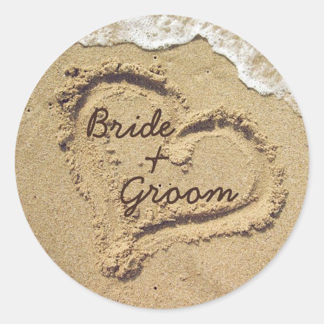 Personalisierte Hochzeitsticker Runder Aufkleber (Vorderseite)