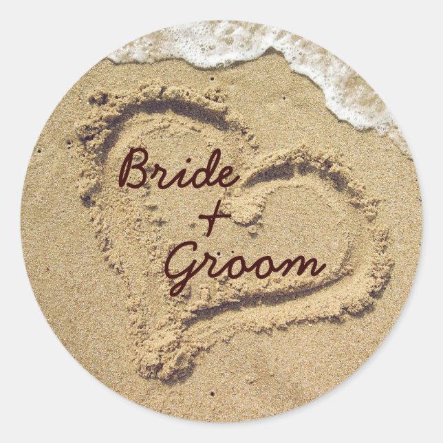 Personalisierte Hochzeitsticker Runder Aufkleber (Vorderseite)