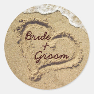 Personalisierte Hochzeitsticker Runder Aufkleber