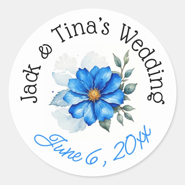 Personalisierte Hochzeitsticker Runder Aufkleber (Vorderseite)