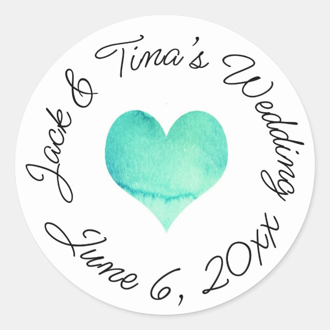 Personalisierte Hochzeitsticker Runder Aufkleber (Vorderseite)