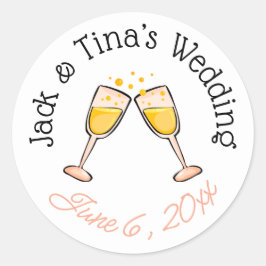 Personalisierte Hochzeitsticker Runder Aufkleber