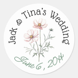 Personalisierte Hochzeitsticker Runder Aufkleber