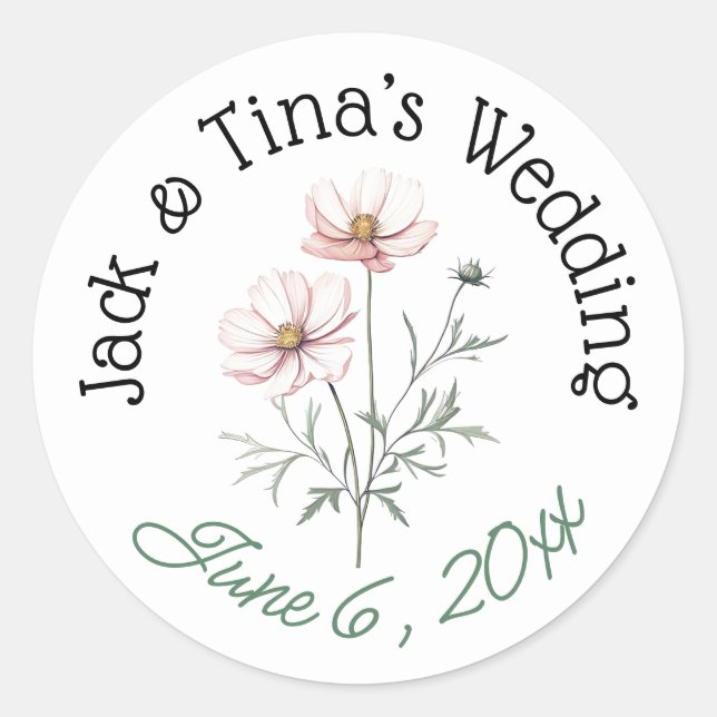 Personalisierte Hochzeitsticker Runder Aufkleber (Vorderseite)