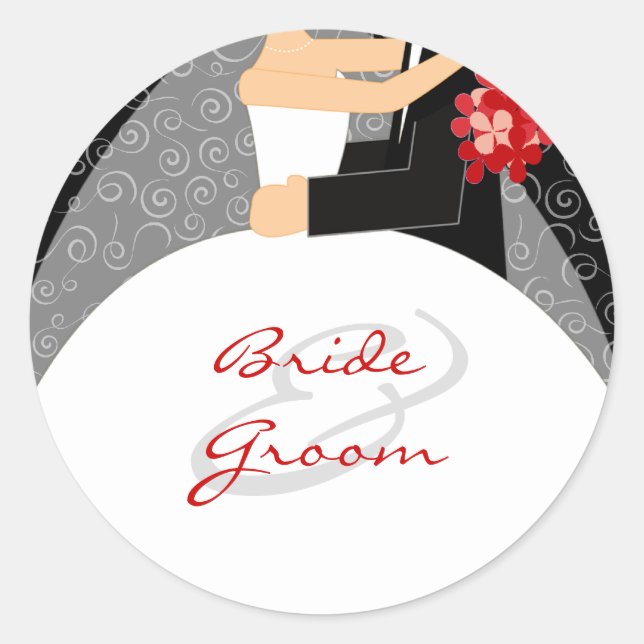 Personalisierte Hochzeitsticker Runder Aufkleber (Vorderseite)