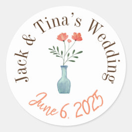 Personalisierte Hochzeitsticker Runder Aufkleber