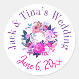 Personalisierte Hochzeitsticker Runder Aufkleber