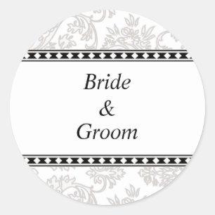 Personalisierte Hochzeitsticker Runder Aufkleber