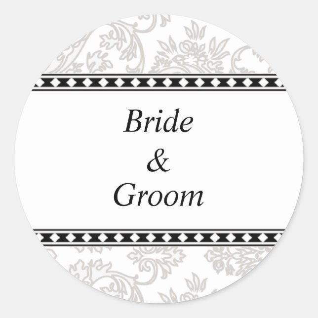 Personalisierte Hochzeitsticker Runder Aufkleber (Vorderseite)