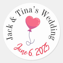 Personalisierte Hochzeitsticker Runder Aufkleber