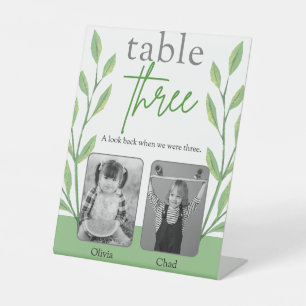 Personalisierte Hochzeitstisch-Nummer – Kindheitse Sockelschild