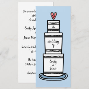 Personalisierte Hochzeitstorten-Illustration Hochz Einladung
