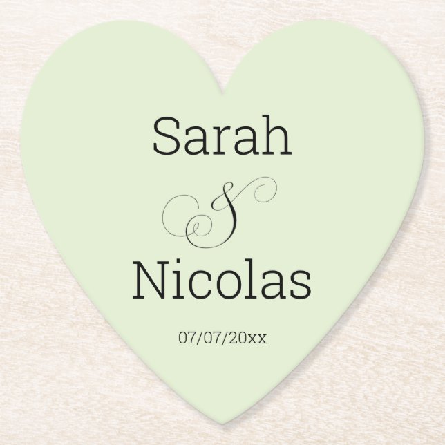 Personalisierte Hochzeitsuntersetzer minimalist  Untersetzer (Vorderseite)