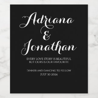 Personalisierte Hochzeitswein-Flasche mit Custom B Weinetikett