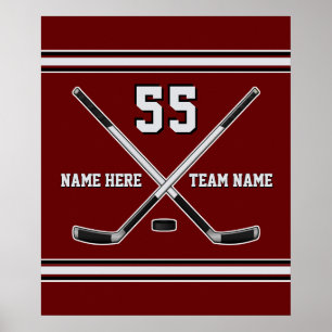 Personalisierte Hockey-Player-Poster, alle FARBEN Poster