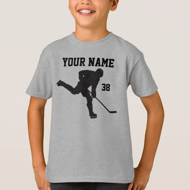 Personalisierte Hockey-Shirts für Jungen und T-Shirt (Vorderseite)