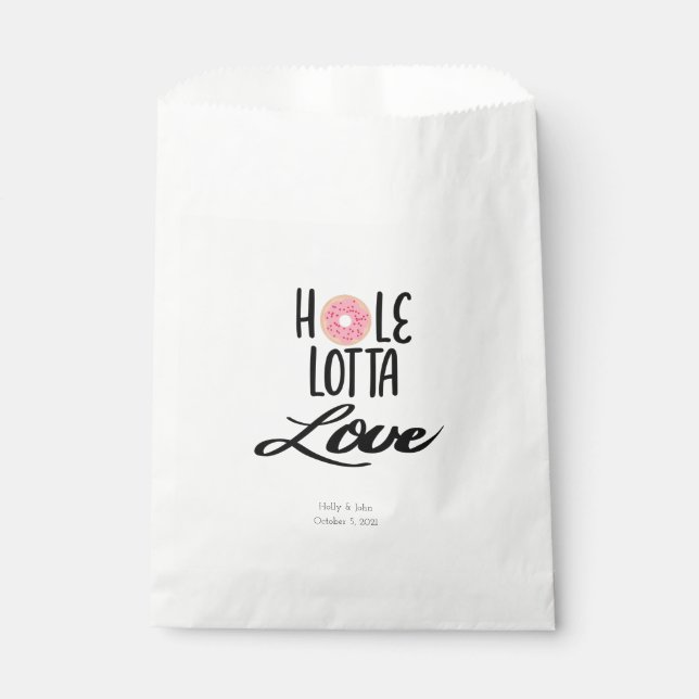 Personalisierte "Hole Lotta Liebe" Donut Favor Bag Geschenktütchen (Vorderseite)