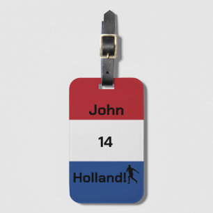 Personalisierte Holland-Flagge Fußball Reise Gepäckanhänger