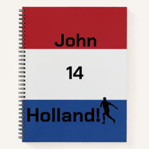 Personalisierte Holland-Flagge Soccer Pride Notizbuch