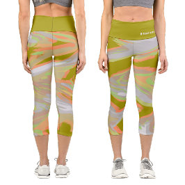 Personalisierte Holographische Camouflage Capri Leggings