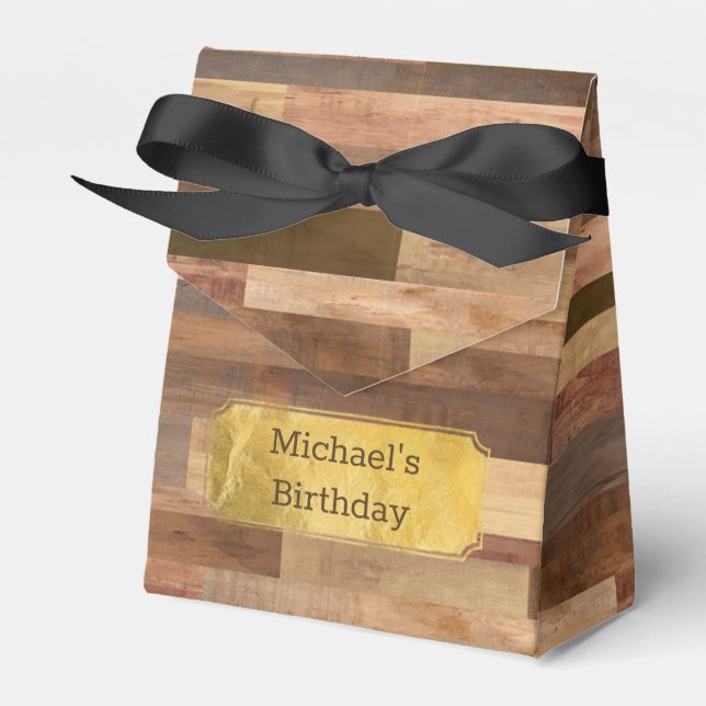 Personalisierte Holzholzplatten Gold Akzente FV Geschenkschachtel (Vorderseite)