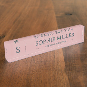 Personalisierte Holzkohle-Name Dusty Rose Geschenk Namensplakette