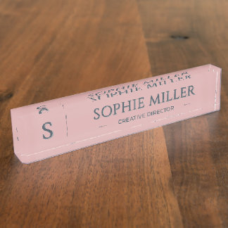 Personalisierte Holzkohle-Name Dusty Rose Geschenk Namensplakette