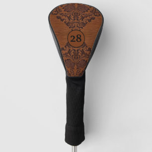 Personalisierte Holzkorn-Ätzung Golf Headcover