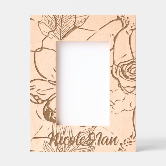 Personalisierte Holzkunst Geätzte Rahmen (Vorderseite)