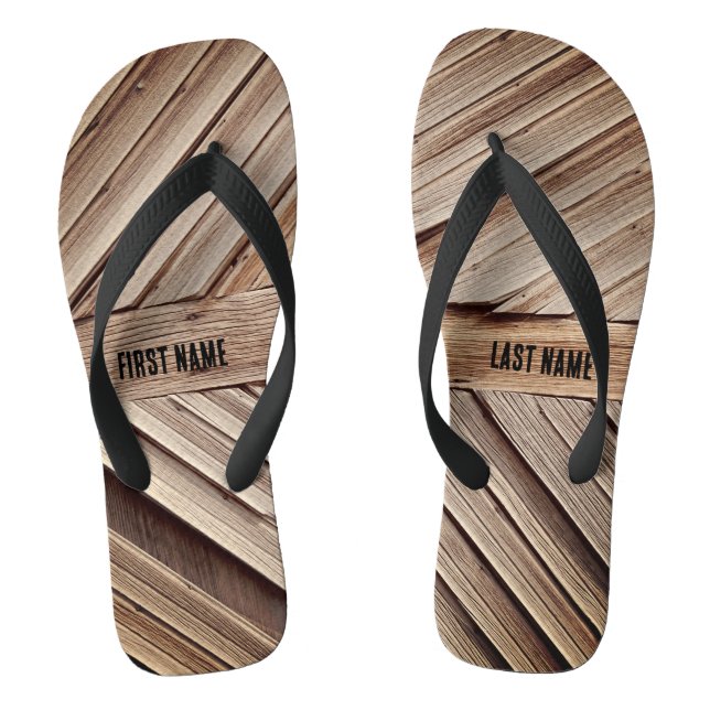 Personalisierte Holzpaneele Flip Flops (Fußbett)