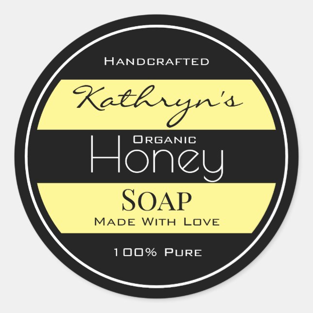 Personalisierte Honigbiene Runder Aufkleber (Vorderseite)