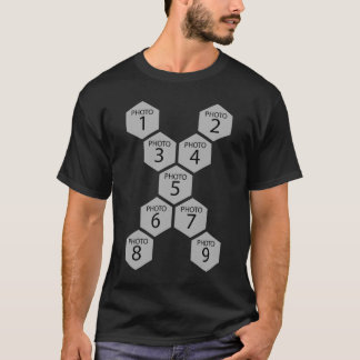 Personalisierte Honigwaben 9 Foto-Collage T-Shirt