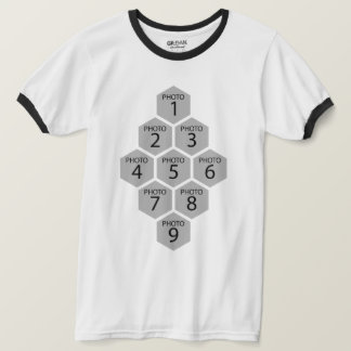 Personalisierte Honigwaben 9 Foto-Collage T-Shirt