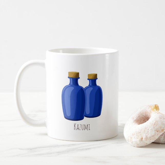 Personalisierte Ho'oponopono & Blue Flaschen Kaffeetasse (Mit Donut)