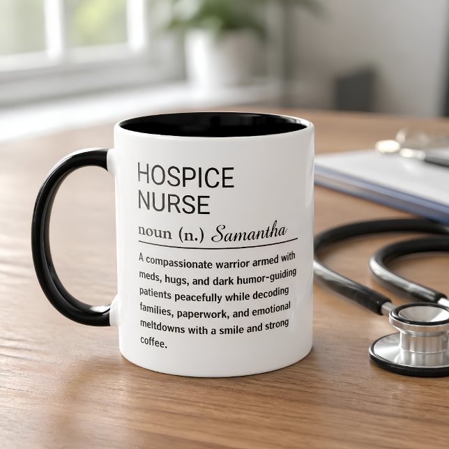 Personalisierte Hospiz-Krankenschwester-Definition Kaffeetasse (Von Creator hochgeladen)