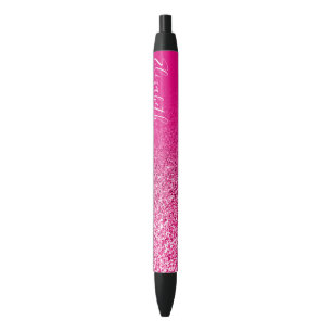 Personalisierte Hot Pink Imitate Glitzer Ombre Kugelschreiber