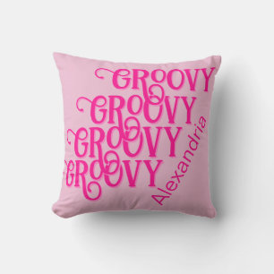 Personalisierte Hot-Pink-Typografie Kissen