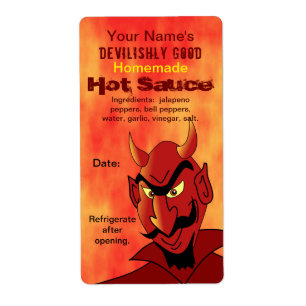 Personalisierte Hot Sauce Labels Template Devil Lä