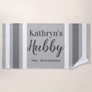 Personalisierte "Hubby"-Nachrichten Strandtuch