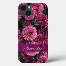 Personalisierte hübsch-rosa Chrysanthemum-Blume iPhone 13 Hülle