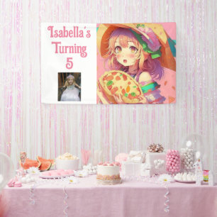 Personalisierte Hübsche Anime Girl Pizza Banner