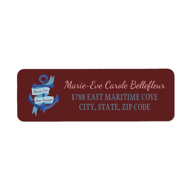 Personalisierte Hübsche blaue Ankerhochzeit (Vorne)