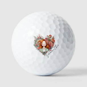 Personalisierte Hübsche Blütendame Golfball