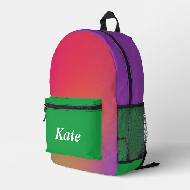 Personalisierte Hübsche Farbenfrohe Moderne Giralb Bedruckter Rucksack (Rückseitige Ecke Rechts)