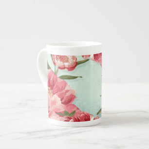 Personalisierte hübsche Retro-Blumen-Chintz-Pfings Prozellantasse