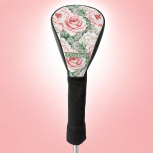 Personalisierte hübsche rosa Rosen Golf Headcover